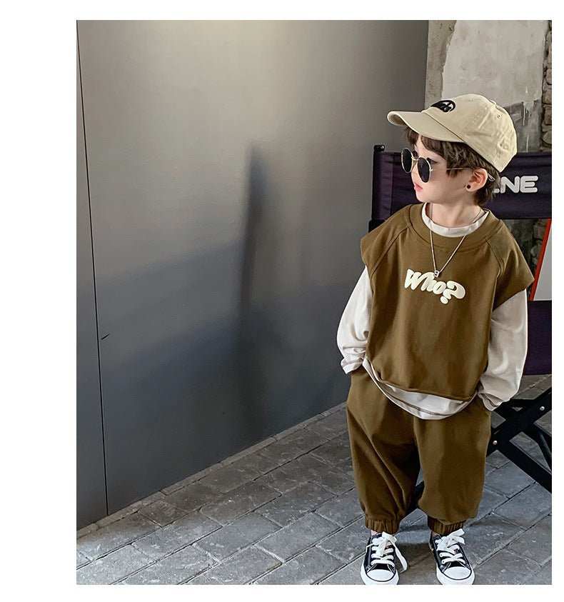 Hoodie Korean Version Explosive Street Work Suit Children's Hoodie Korean Version Explosive Street Work Suit Three Piec J&E Discount Store 