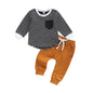 Stripe Shirt Solid Pant Set Children's Stripe Shirt Solid Pant Set J&E Discount Store 