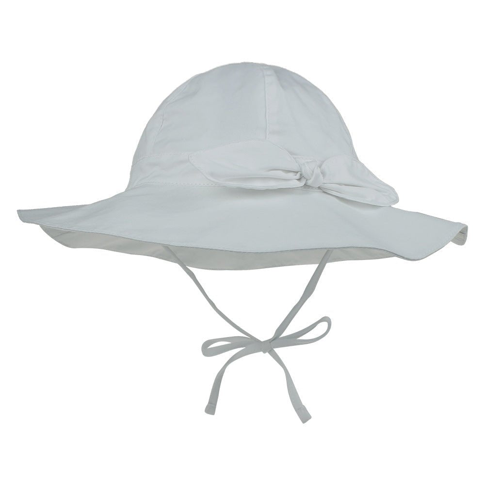 Children's Sun Hat - Bowknot Big Brim with chin strap - J&E Discount Store