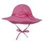 Children's Sun Hat - Bowknot Big Brim with chin strap - J&E Discount Store