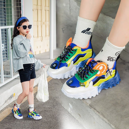 Colorblock Casual Wave Bottom Sneakers Children' Colorblock Casual Wave Bottom Sneakers Children's Shoes Old Shoes J&E Discount Store 