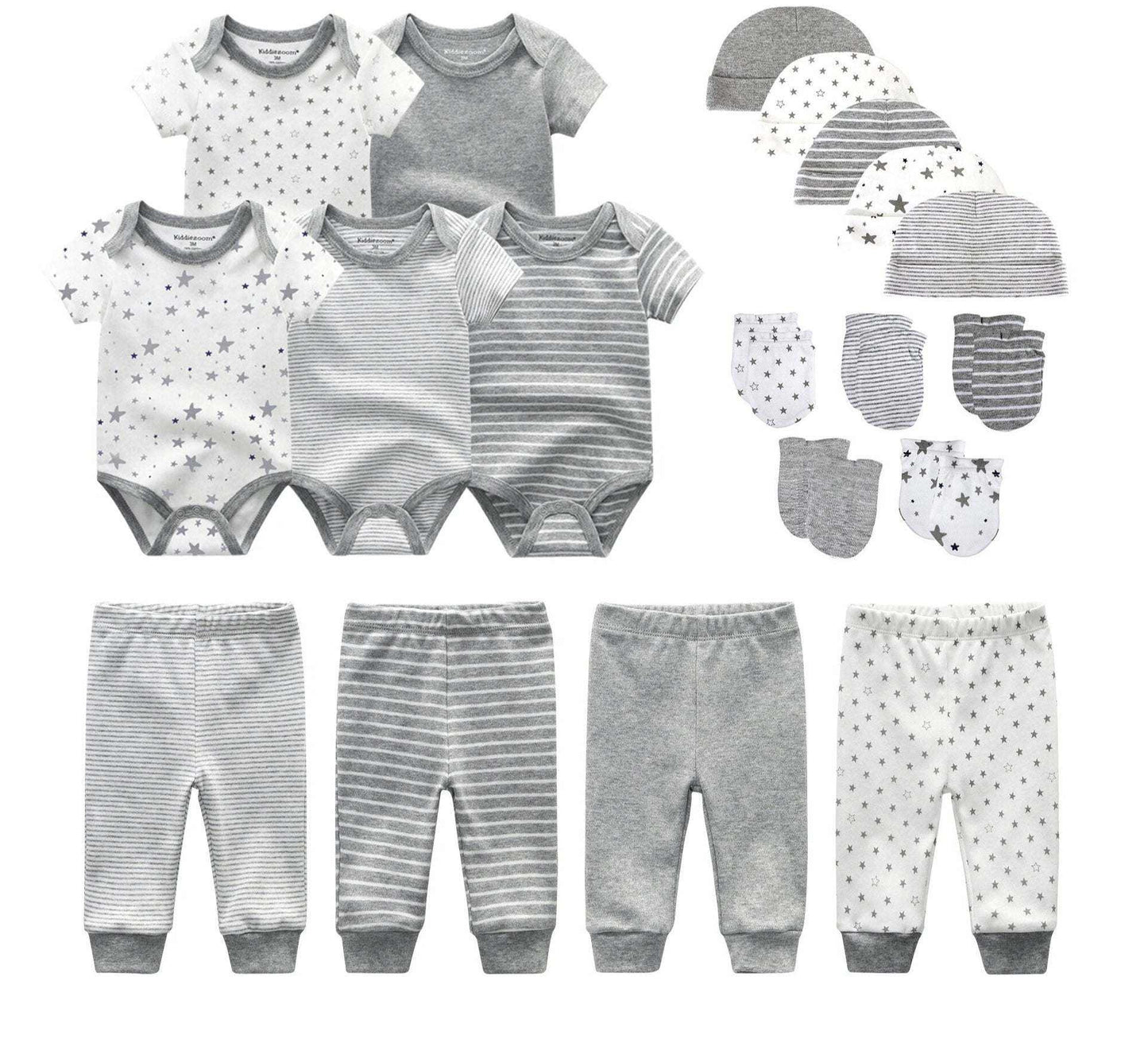 Cotton XINGX 19-piece Set Baby Rompers Pants Hat Gloves Combination Set - J&E Discount Store