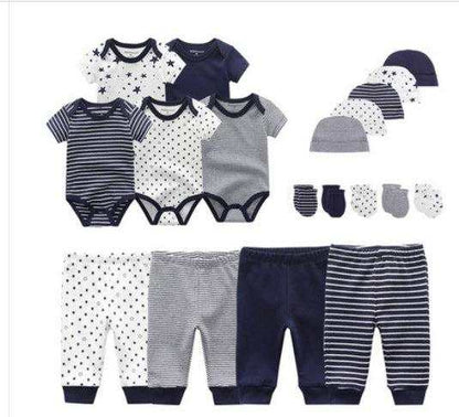 Cotton XINGX 19-piece Set Baby Rompers Pants Hat Gloves Combination Set - J&E Discount Store