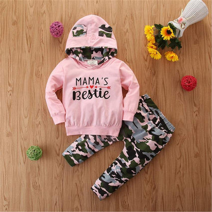 Autumn Hooded Sweater Small Suit Ins Type Female Baby Camouflage 2 Piece Set Girls Spring And Autumn Hooded Sweater Small Suit Ins Type Female Baby J&E Discount Store 