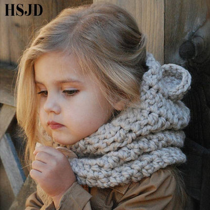 Girls Hats Handmade Kids Winter Hats Wrap Bear Scarf Caps Cute Autumn Children Cartoon Bear Knitted Hats Girls Hats Handmade Kids Winter Hats Wrap Bear Scarf Caps Cute Autumn  J&E Discount Store 