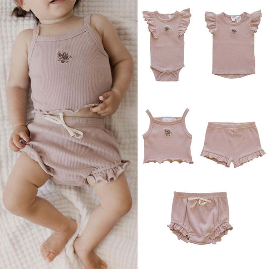 Rose Grey Embroidered Knitting Baby Kids Clothing Rose Grey Embroidered Knitting Baby Kids Clothing J&E Discount Store 