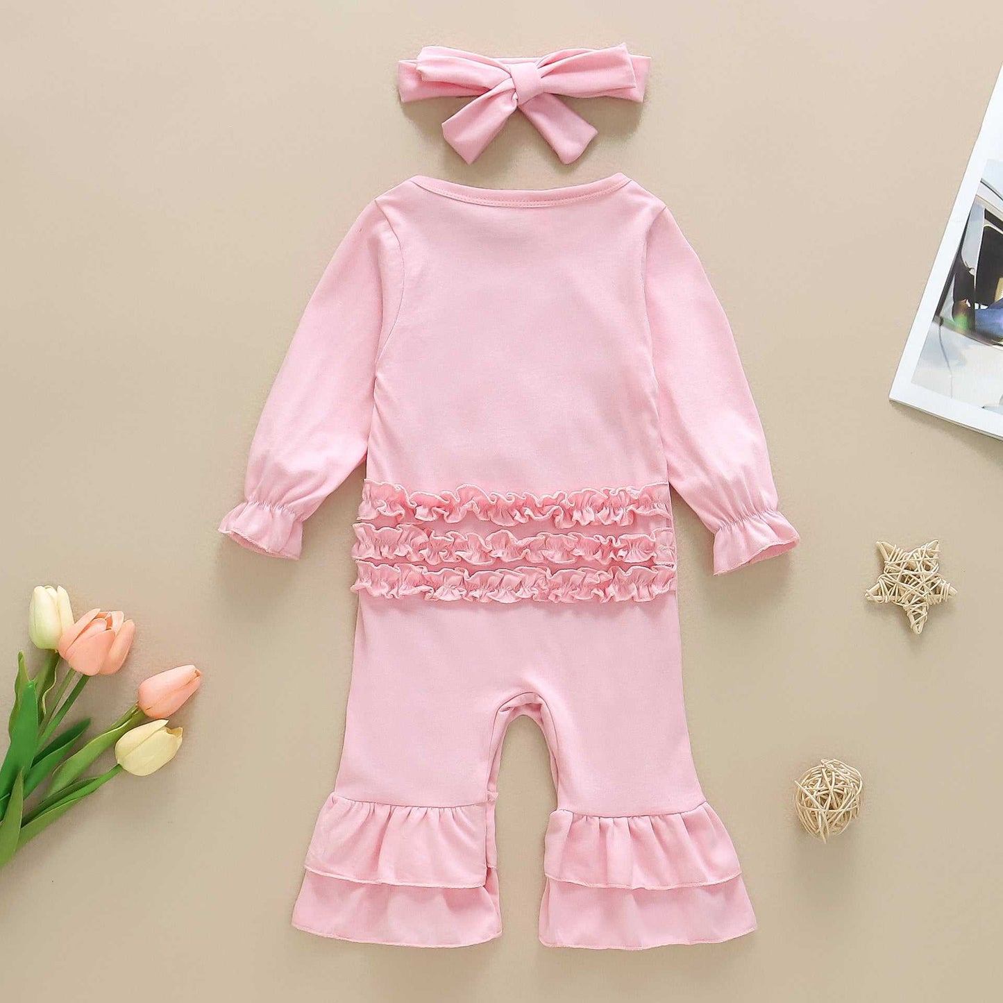 /Hair Band Rabbit Ears One-piece Romper W/Hair Band J&E Discount Store 